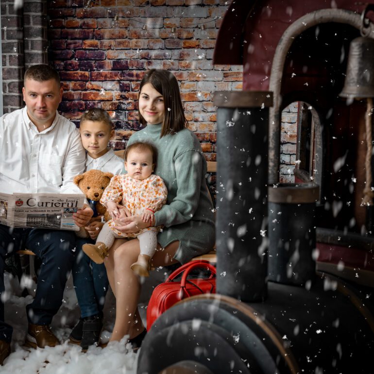 Sesion de Navidad Polar Express Estudio de Fotografía Madalina Basarman en Logroño