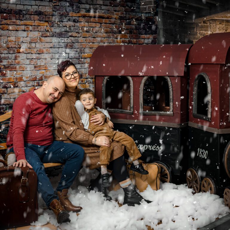 Sesion de Navidad Polar Express Estudio de Fotografía Madalina Basarman en Logroño