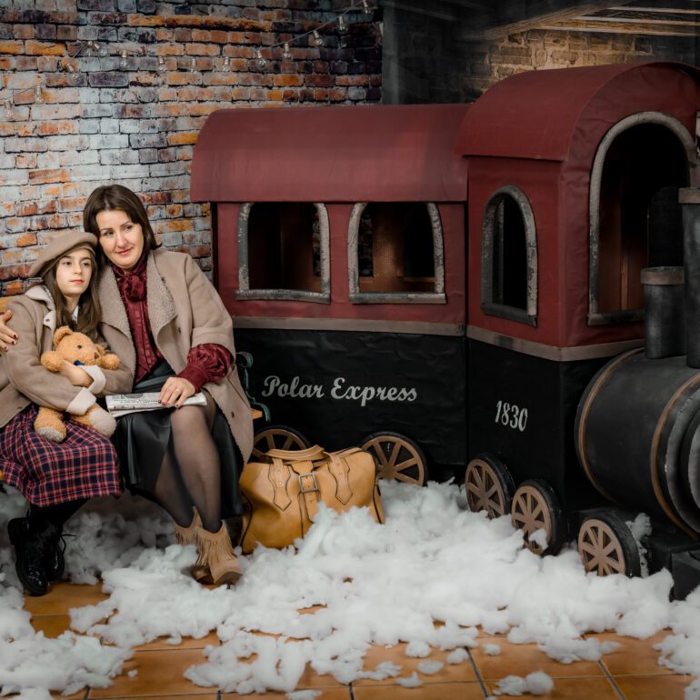 Sesion de Navidad Polar Express Estudio de Fotografía Madalina Basarman en Logroño