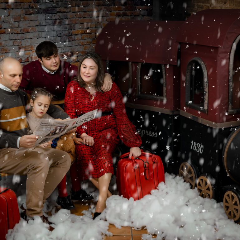 Sesion de Navidad Polar Express Estudio de Fotografía Madalina Basarman en Logroño