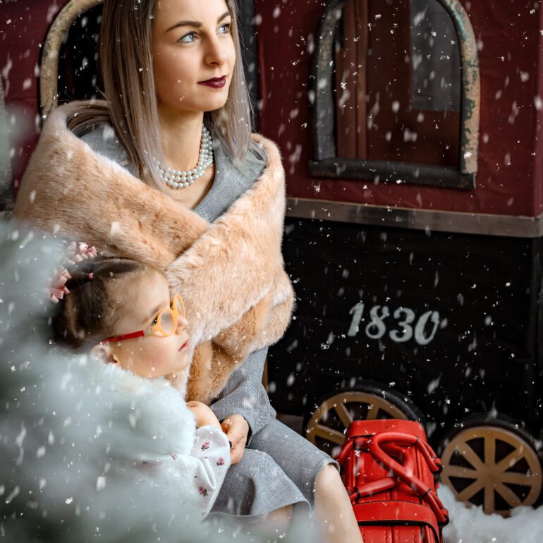 Sesion de Navidad Polar Express Estudio de Fotografía Madalina Basarman en Logroño