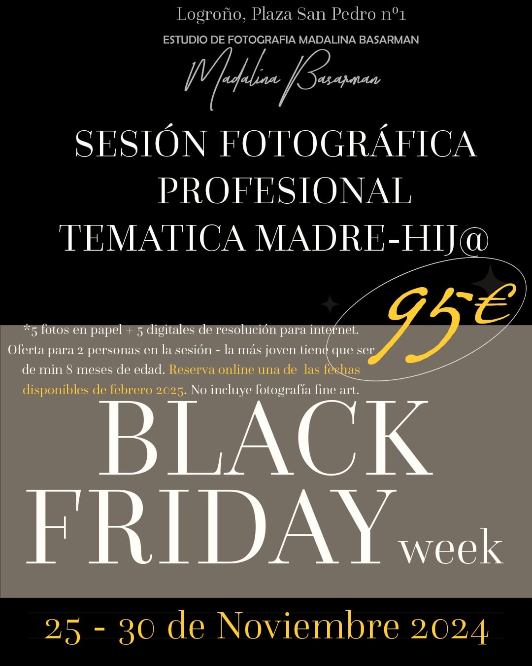 BLACK FRIDAY NOVIEMBRIE SESIÓN FOTOGRAFICA PROFESIONAL TEMÁTICA MADRE HIJ@